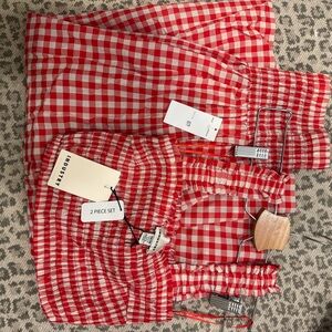 Industry Red Gingham Skirt Set